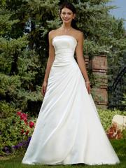 2011 Style Princess Soft Bridal Gown Features Beaded Strapless Neckline