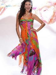 2012 Hot Sell Print Sweetheart Neckline Asymmetrical Ankle Length Prom Dresses