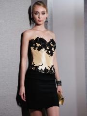 2012 Vintage Style Sweetheart Applique Column Prom Dress of Mini-length