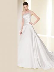A-Line Strapless Neckline Chapel Train Luxurious Wedding Dress