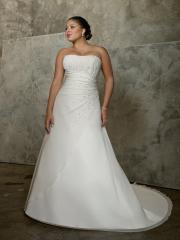 A-Line Chiffon Strapless Plus Size Wedding Dress
