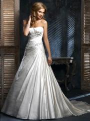 A-Line Satin Strapless Wedding Dress