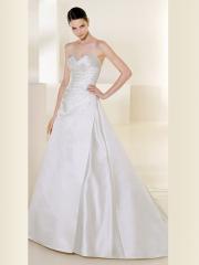 A-Line Satin Sweetheart Neckline Modern Wedding Dress