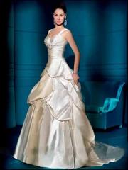 A-Line Satin Wedding Dress with Pick Up