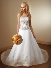 A-Line Skirt with Heavy Embroidery Elegant Wedding Dress
