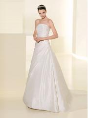 A-Line Strapless Neckline Applique Decoration Elegant Wedding Dress