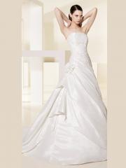 A-Line Strapless Neckline Chapel Train Chic Wedding Dress