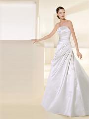 A Line Strapless Neckline Lace-Up Back Elegant Wedding Dress