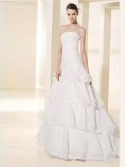 A-Line Strapless Neckline Organza Hot Sell Simple Wedding Dress