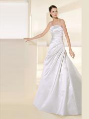 A-Line Strapless Neckline Satin Elegant Hot Sell Wedding Dress