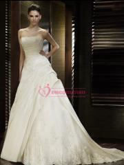A-Line Strapless Neckline with Applique Decoration Hot Sale Wedding Dress