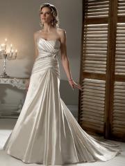 A-Line Strapless Satin Wedding Dress with Bow Decoration
