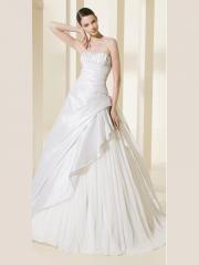 A-Line Sweetheart Neckline with Asymmetric Ruffled Wedding Dress