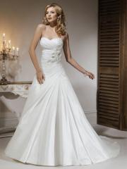 A-Line Taffeta Strapless Wedding Dress with Soft Neckline