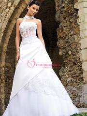 A-Line With Applique on Bodice and Waistline Wedding Dress