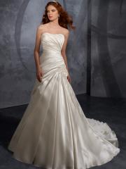 A-Line With Asymmetric Ruffles All Over Chic Wedding Dress