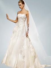 A-Line With Beading and Embroidery in Sweep Train Wedding Dress