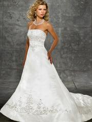 A-Line With Common Design White Wedding Dress