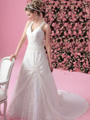 A-Line With Crisscross Closure White Wedding Dress