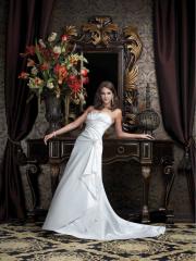 A-Line With Elegant Sash on Slim Waistline Wedding Dress