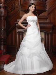A-Line With Elegant Strapless Neckline Wedding Dress