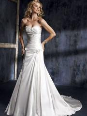 A-Line With Strapless and Sweetheart Neckline Sexy White Wedding Dress