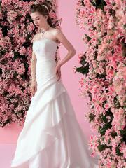 A-Line With White Color in Chapel Train Wedding Dress