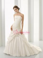 A-Line with Beading on Neckline And Applique On Waistline Wedding Dress