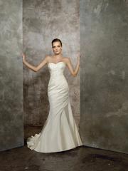 A-Line with Embroidery and Asymmetric Ruffles Modern Wedding Dress