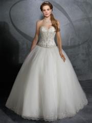 A-Line with Natural Waistline And Beaded And Embroidered Wedding Dress