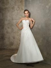 A-Line with Shiny Beading And Ruffles Wedding Dress