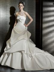 A-Line with So Many Bow Decoration Modern Wedding Dress