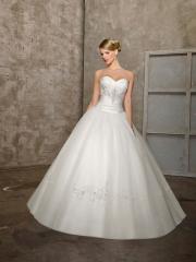 A-Line with So Tight Bodice Beading Cute and Lively Wedding Dress