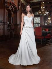 A-Line with Waterfall Chapel Train Wedding Dress