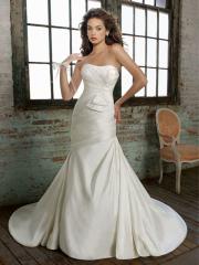 A Mermaid Silhouette with Classic Elements on Waistline and Train Wedding Dress