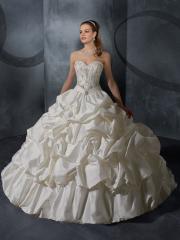 A Princess Silhouette with Pick-Up Design And Beaded Neckline Wedding Dress