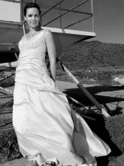 A-line Lace-Up Satin Shirring Floor-Length Wedding Dress