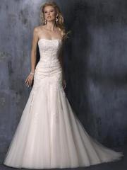 A-line Strapless Sweetheart  Floor Length Tulle Wedding Dress