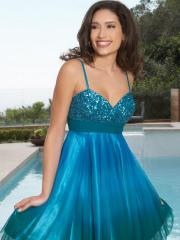 A-line Style Spaghetti Straps Sweetheart Sequined Bust Short Length Homecoming Dresses