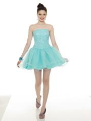 A-line Style Strapless Neckline Sequined Bodice Flowing Skirt Prom Dresses