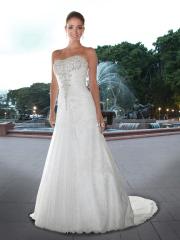 All Over Lace Gown with Modified Sweetheart Strapless Neckline Wedding Dresses