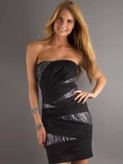 Amazing A-Line Black Sequined Strapless Neckline Sleeveless Short Homecoming Dress