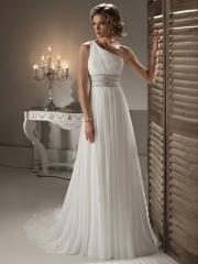 Amazing A-Line One Shoulder Chiffon Wedding Dress