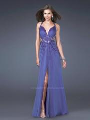 Amazing Best Seller Sequined Halter Top Floor Length Purple Chiffon Slit Evening Gown