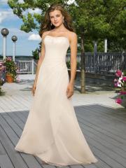 Amazing Dipped Strapless A-Line Gown for Beach Wedding