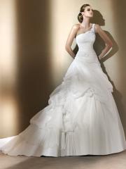 Amazing Organza One Shoulder A-Line Asymmetrical Wedding Dress
