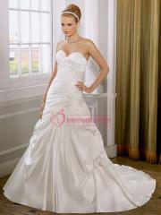 An A-Line Silhouette with Lace-Up Closure and Applique Glamorous Wedding Dress