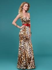 Animal Strapless Sweetheart Full Length A-line Bow Ornament Evening Dresses
