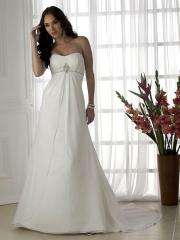 Appealing Chiffon Bridal Gown for Hall Wedding In A-Line Style