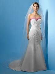 Appealing Sweetheart Double Colored Bridal Gown with Back Train